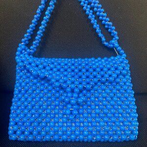 Rare 1960's Blue Beaded Purse